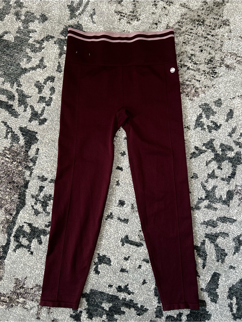 Women’s Penn Maroon Performance Leggings with Pink Stripe Waistband